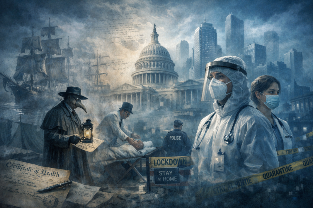 Public Health vs. Freedom: The Hidden History of Quarantine, Lockdowns, and Medical Panic Public Health history illustration showing quarantine, lockdowns, and pandemic response