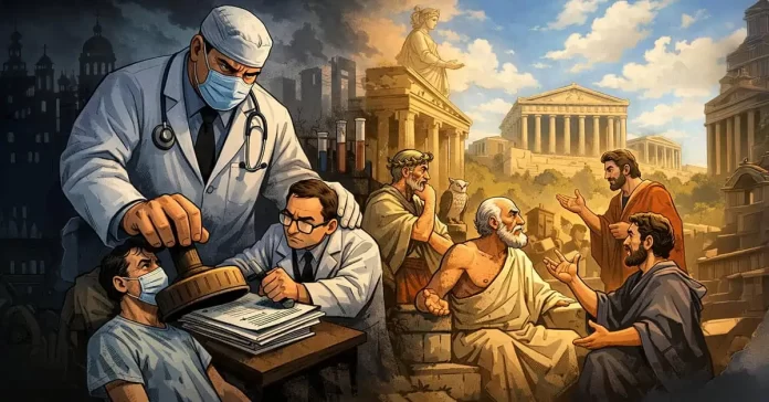 From-Dialogue-to-Decree Ancient Greek medical tools representing precision in Hippocratic medicine